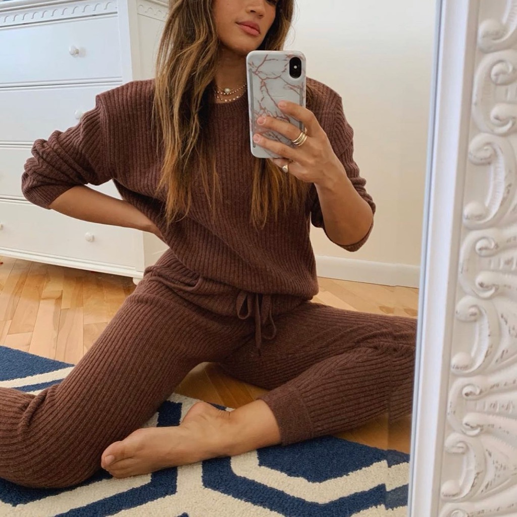 Nakedcashmere Campbell + Aubrina Set In Truffle